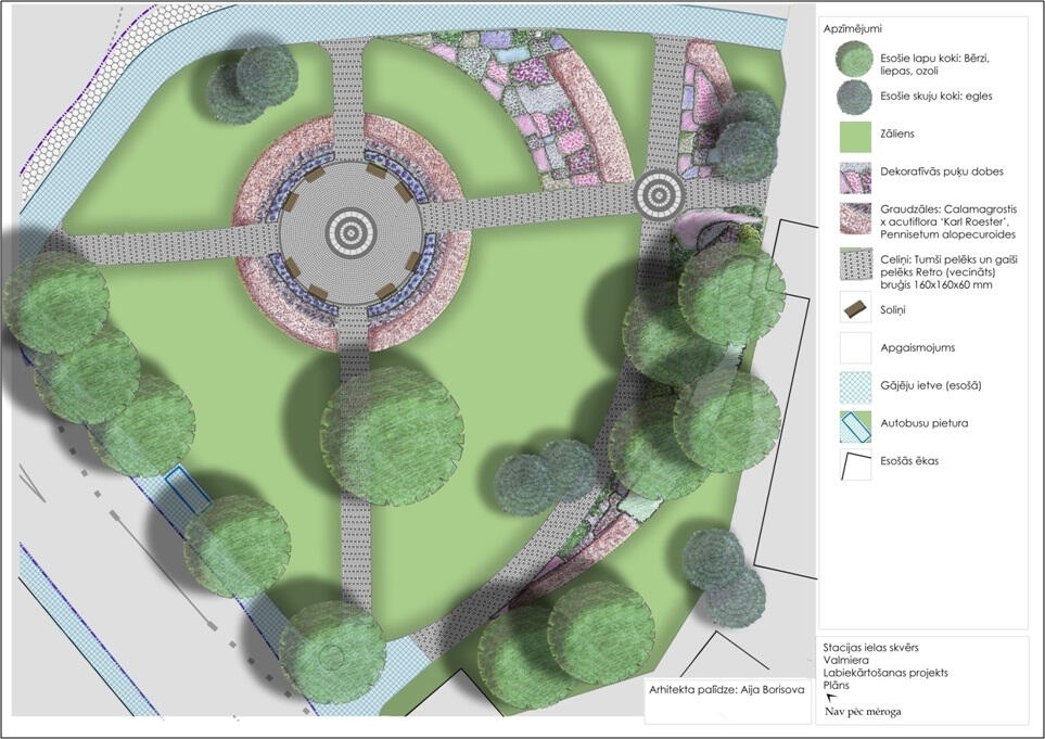 Valmieras autoostas skvēra krāsu plāns